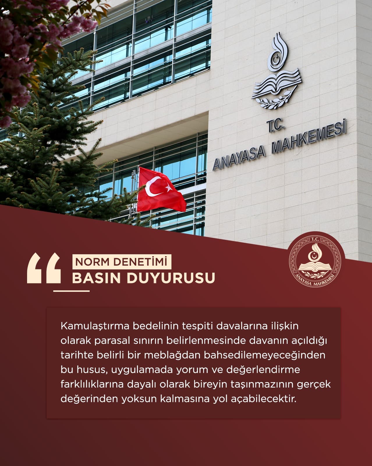 ANAYASA MAHKEMESİ KAMULAŞTIRMA BEDELİNİN TESPİTİ İLİŞKİN DAVA