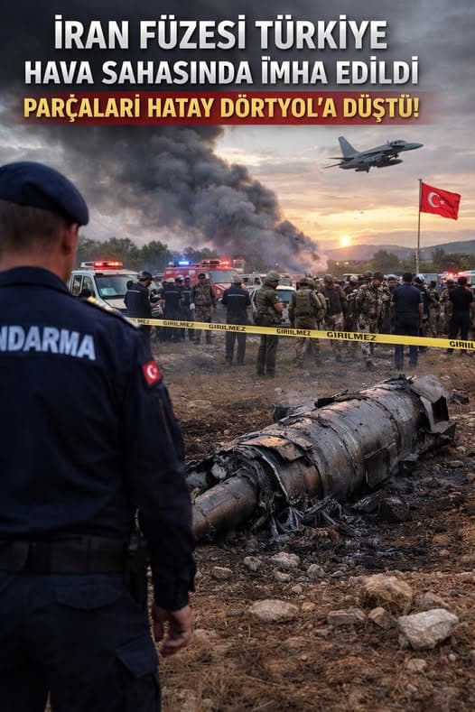 İRAN KAYNAKLI FÜZE TÜRKİYE HAVA SAHASINDA İMHA EDİLDİ